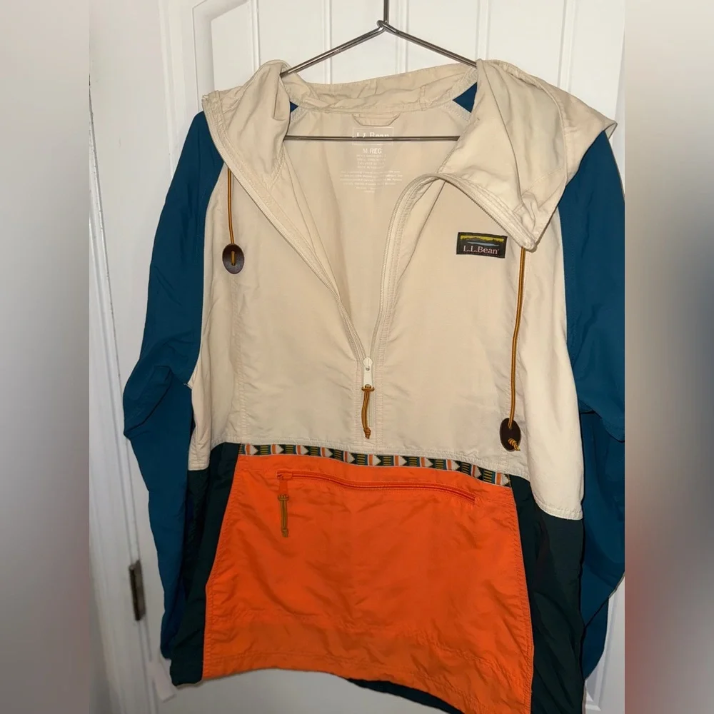 L.L. Bean Men's Mountain Classic Anorak Multi Color Size Medium - Picture 10 of 13